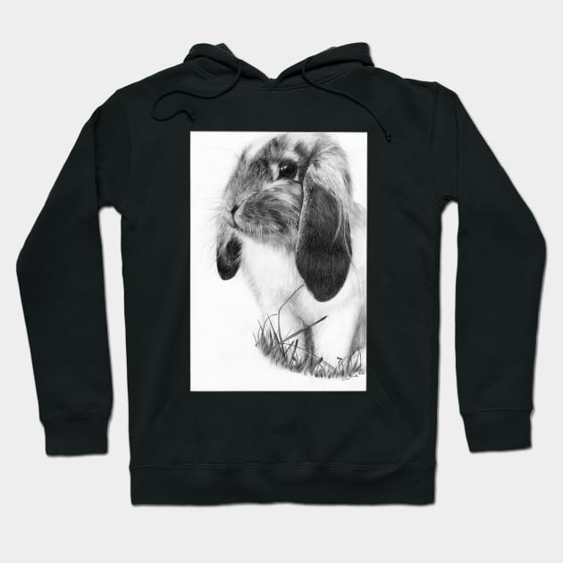 Bunny rabbit Drawing Hoodie by paintthemoment